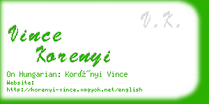 vince korenyi business card